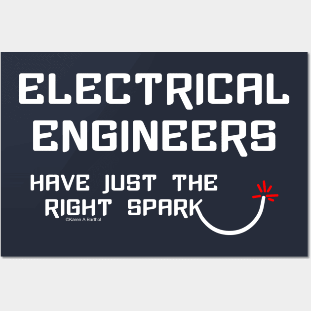 Electrical Engineering Right Spark White Text Wall Art by Barthol Graphics
